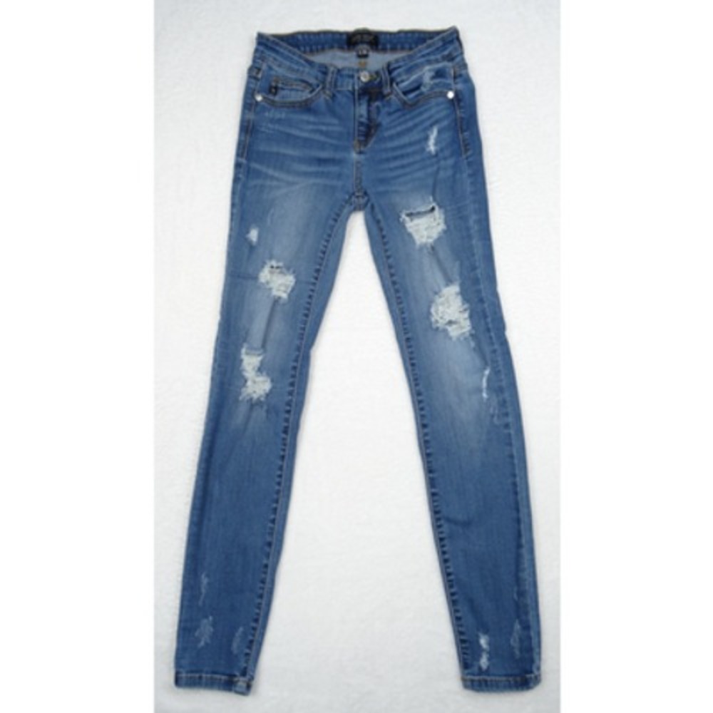 Judy Blue Jeans Womens Size 3/26 Blue Denim Low Rise Stretch Distressed